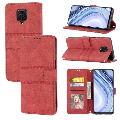 Tongez Étui Pour Xiaomi Redmi Note 10 Lite Protection Antichoc Bicelle Cuir Pu Étui Portefeuille Fermeture Magnétique - Rouge