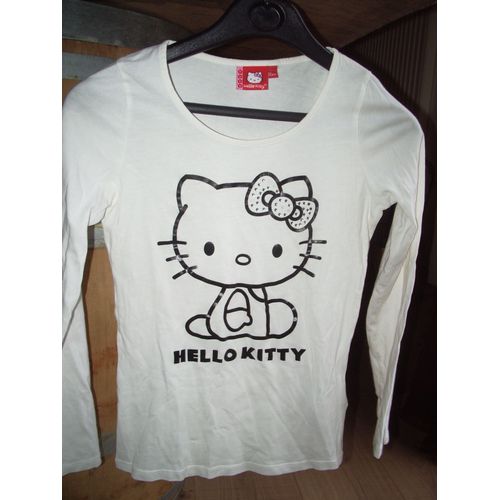 T-Shirt Manches Longues Blanc Taille 12 Ans Hello Kitty