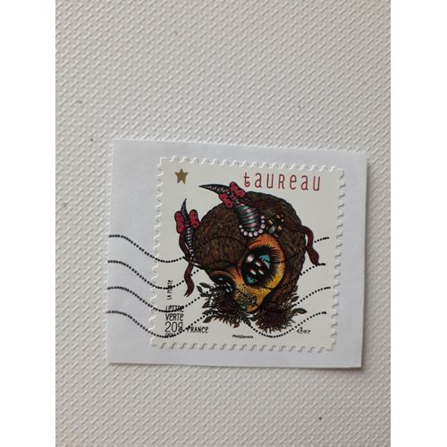 Timbre Oblitéré Taureau 2013