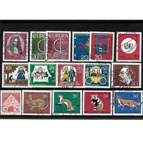 Allemagne- Rfa -Lot De 16 Timbres Oblitérés-Très Bon Etat