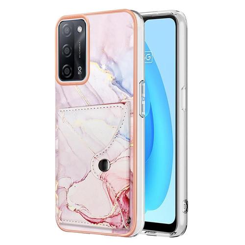 Étui Pour Oppo A16/A16s/A54s Marbre Pare-Chocs En Tpu Souple Fentes Pour Cartes Portefeuille Slim - Couleur Rose