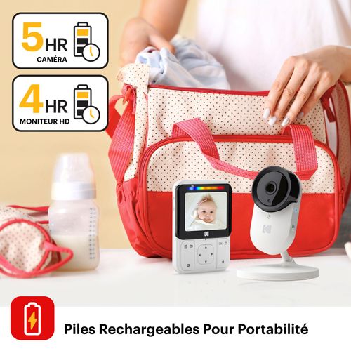 Moniteur Video Pour Bebe Kodak Cherish C2 Ecran Hd De 2 8 Application Mobile Camera A Haute Resolution Zoom A Distance Audio Bidirectionnel Vision Nocturne Longue Portee Et Wifi Rakuten