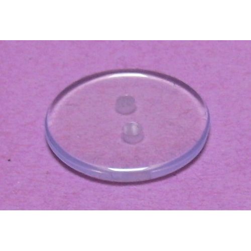 Bouton À 2 Trous - Résine Translucide / Transparent - Diamètre 20,1 Mm X Ep. 2,5 Mm