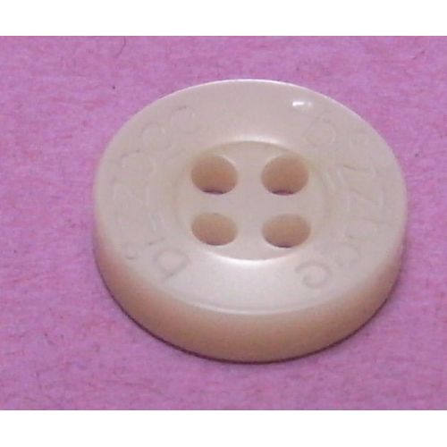 Lot De 4 : Bouton À 4 Trous - Résine Blanc " Bizzbee " - Diamètre 13,8 Mm X Ep. 3,4 M