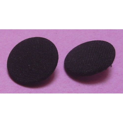Lot De 2 : Bouton À Queue Cylindrique Noir - Tissu Et Aluminium - " 36 " - Diamètre 22,2 Mm