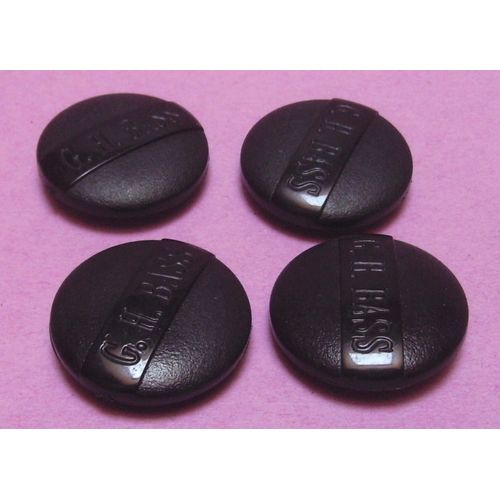Lot De 4 : Bouton À Queue Cylindrique Noir " C.H. Bass "- Résine - Diamètre 30,1 Mm