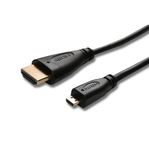 vhbw Câble HDMI, Micro-HDMI vers HDMI 1.4 1,8m pour Tablette, Smartphone, appareil photo compatible avec Archos 133 Oxygen