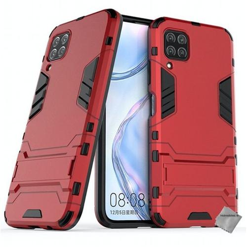 Housse Etui Coque Rigide Anti Choc Pour Huawei P40 Lite + Film Ecran - Rouge