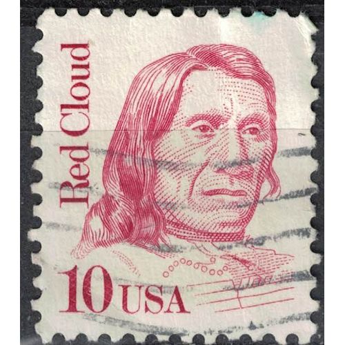 Etats Unis 1987 Oblitéré Used Indien Red Cloud Chef Des Amérindiens Sioux Oglalas Su