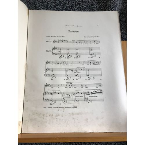 Fauré Nocturne Mélodie Chant Piano Partition Mezzo Baryton Editions Hamelle