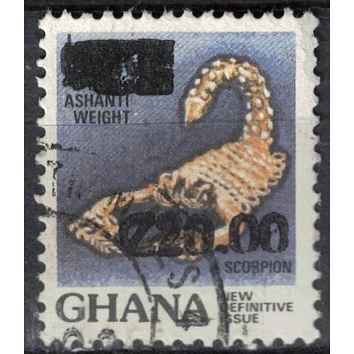 Ghana 1988 Oblitéré Used Ashanti Weight Scorpion Surchargé 20 Cedi Ghanéen Su