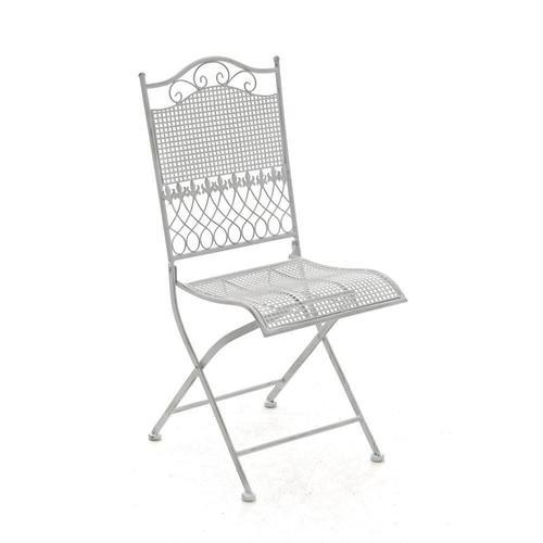 Chaise De Jardin En Fer Forgé Blanc Vieilli Mdj10023