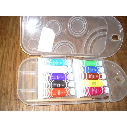 Boite Plastique De 10 Tubes De Gouaches Avec Pinceau