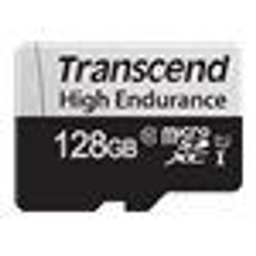Transcend 350V - Carte mémoire flash (adaptateur SD inclus(e)) - 128 Go - UHS-I U1 / Class10 - microSDXC UHS-I
