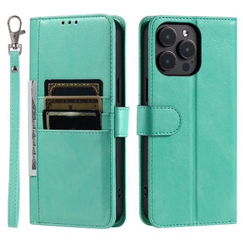 Flip Étui Pour Iphone 14 Pro Max Portefeuille 6 Fentes Pour Cartes Bicelle Cuir Pu - Vert