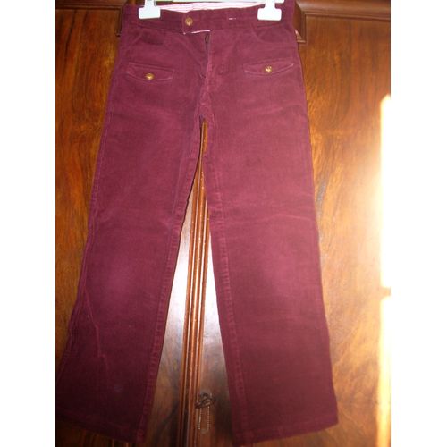 Pantalon Couleur Bordeaux Taille 6 Ans Velours Côtelé