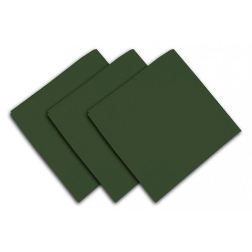 Lot De 3 Serviettes En Coton 45x45 Cm Panama Vert, Par Soleil D'ocre