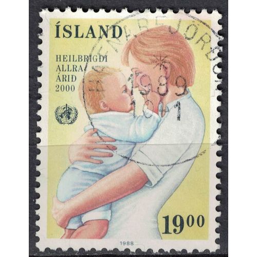 Islande 1988 Oblitéré Used Who Organisation Mondiale De La Santé Mère Et Enfant Su
