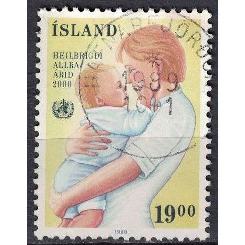 Islande 1988 Oblitéré Used Who Organisation Mondiale De La Santé Mère Et Enfant Su