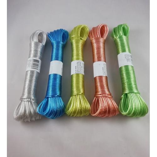 Corde À Linge 20 Mètres En Pvc Avec Renforcement Fil D'acier 2,8 Mm Etendage