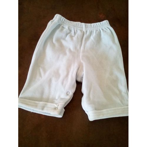 Pantalon Velours Bleu Ciel 6 Mois Pressions Jambes
