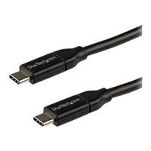 StarTech.com Câble USB-C vers USB-C avec Power Delivery 5A de 3 m - Cordon USB 2.0 Type-C certifié USB-IF - Noir - Câble USB - 24 pin USB-C (M) pour 24 pin USB-C (M) - Thunderbolt 3 / USB 2.0 - 5...