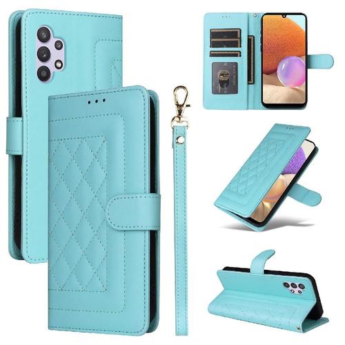 Flip Étui Pour Samsung Galaxy A32 5g Étui En Cuir Antichoc Portefeuille Couverture Rabotant Simple Entreprise - Vert