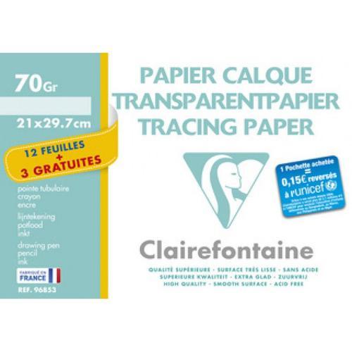 Clairefontaine Clairefontaine Papier Calque, A4, 70 G/M2, Pack Promo