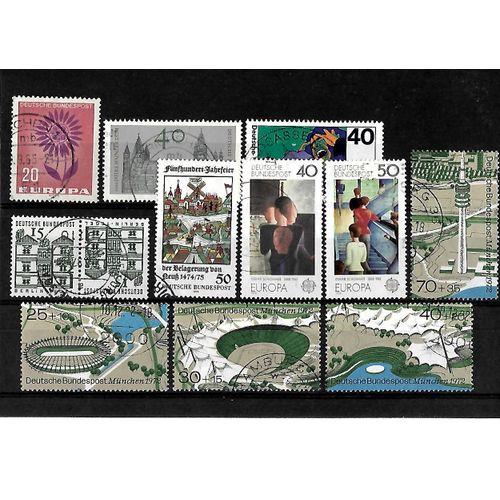 Allemagne- Rfa -Lot De 12 Timbres Oblitérés-Très Bon Etat
