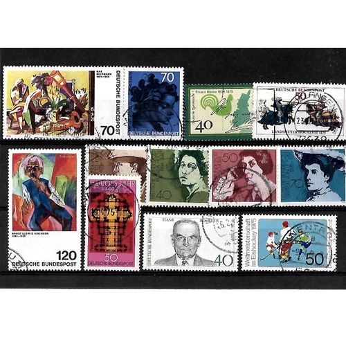 Allemagne- Rfa -Lot De 12 Timbres Oblitérés-Très Bon Etat
