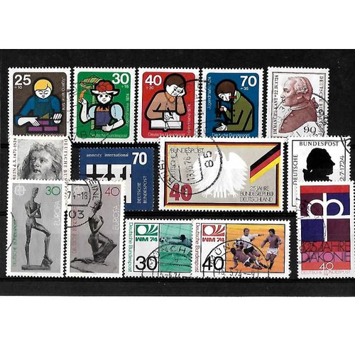 Allemagne- Rfa -Lot De 14 Timbres Oblitérés-Très Bon Etat