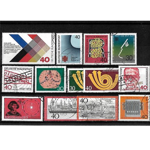 Allemagne- Rfa -Lot De 13 Timbres Oblitérés-Très Bon Etat