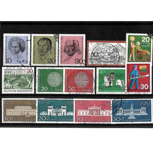 Allemagne- Rfa -Lot De 14 Timbres Oblitérés-Très Bon Etat
