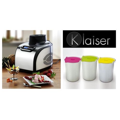 KLAISER W40 Pack Turbine à glace Professionnel + Set 3 Bols - Livré avec avec livre de 62 recettes