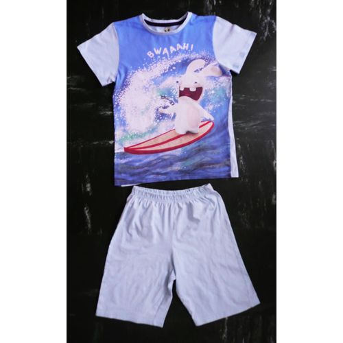 Pyjashort Bleu Lapin Sur Surf The Lapins Cretins Sun City Ubisoft Coton Taille 12 Ans