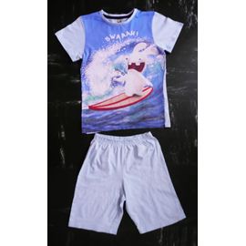 Pyjashort Bleu Lapin Sur Surf The Lapins Cretins Sun City Ubisoft Coton Taille 12 Ans