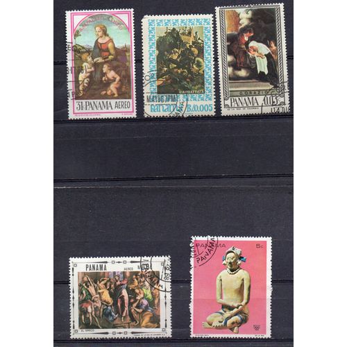 Panama- Lot De 5 Timbres Oblitérés - Arts