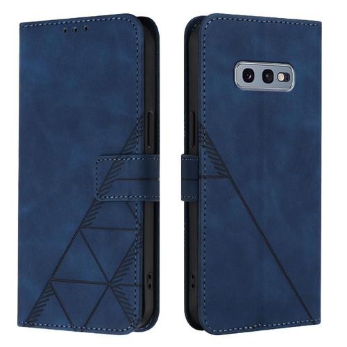 Étui Pour Samsung Galaxy S10e Portefeuille Couverture Cuir Pu Livre De Protection Flip Folio Titulaire De La Carte De Crédit - Bleu