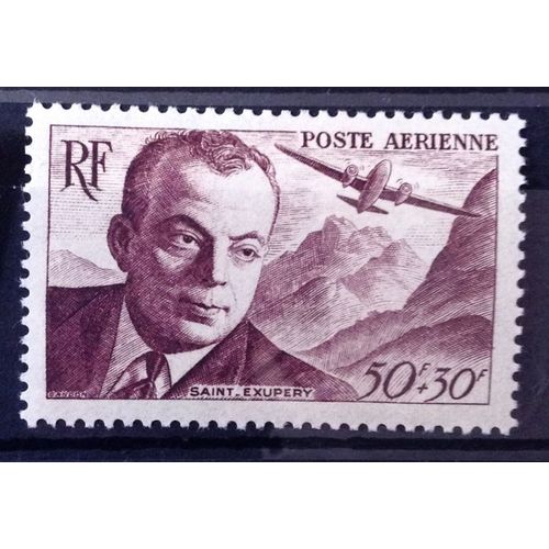 Saint-Exupéry 50f+30f Brun-Lilas (Impeccable Aérienne N° 21) Neuf** Luxe (= Sans Trace De Charnière) - Cote 4,00 - France Année 1947 - N11269