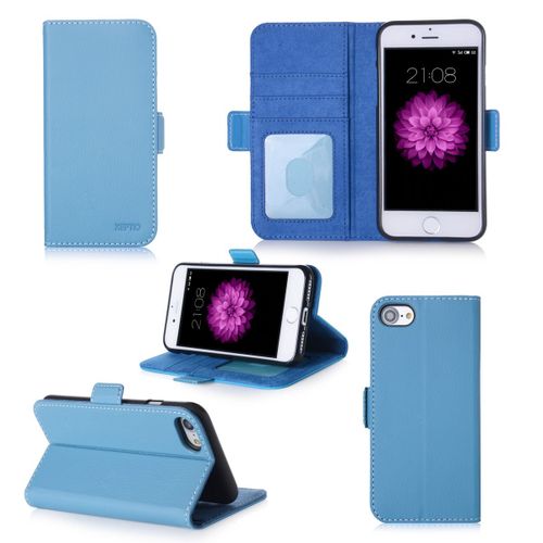 Housse Portefeuille Bleue Pour Apple Iphone Se 2020 À Rabat Avec Porte Cartes