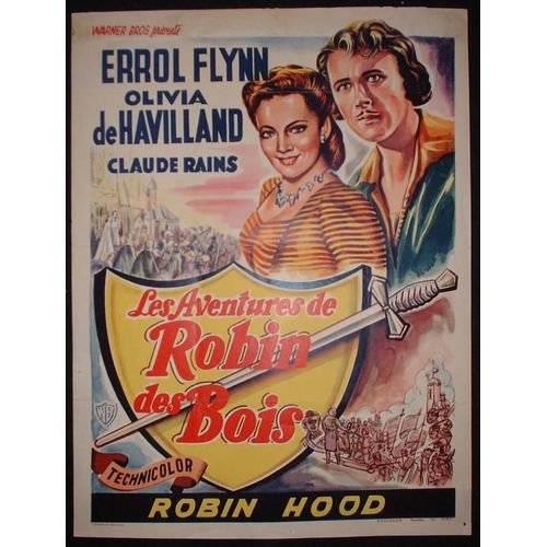 Les Aventures De Robin Des Bois - The Adventures Of Robin Hood * Michael Curtiz - Film 1938 - Affiche De Cin?ma Ancienne Belge 1948 - 35x46 Cm * 1948 Movie Poster * Errol Flynn ; Olivia De Havilland