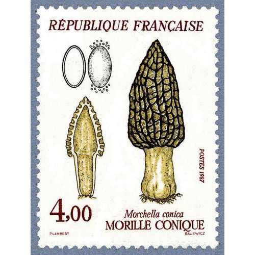 France 1987, Très Beau Timbre Neuf** Luxe Yvert 2490, Nature De France - 5ème Série - Champignons, Morille Conique.
