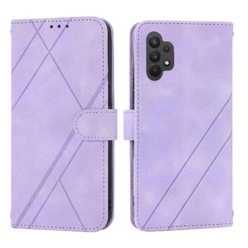 Filp Étui Pour Samsung Galaxy A12 5g Protection Complète Bracelet En Cuir Pu Bicelle Anti Éraflure Titulaire De La Carte De Crédit - Violet