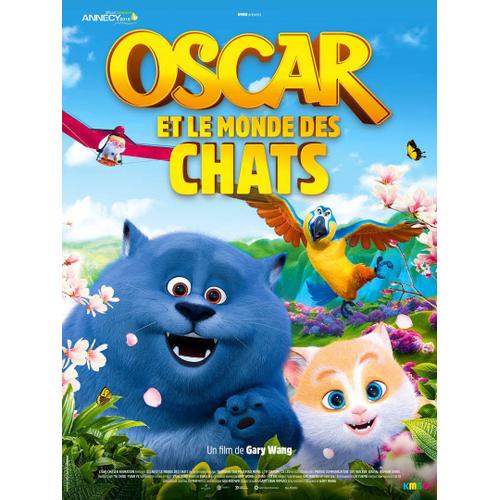 Oscar Et Le Monde Des Chats - Véritable Affiche De Cinéma Pliée - Format 120x160 Cm - De Gary Wang Avec Les Voix De Jean-Michel Vovk, Charlie Langendries - Film D'animation - 2018