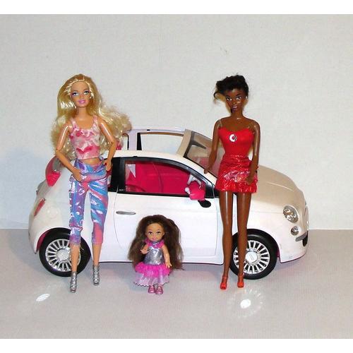 Voiture Barbie Fiat 500 Avec Barbie Son Amie Et Sa Petite Cousine Mattel 2008