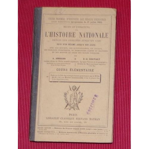 Récits Et Entretiens Sur L'histoire Nationale Depuis Les Origines Jusqu'en 1328