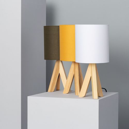 Lampe À Poser Bois Kanuni Moutarde