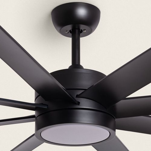 Ventilateur de Plafond Silencieux Hidra Noir 157cm Motor DC Avec Lumière Contrôleur mural + télécommande Oui