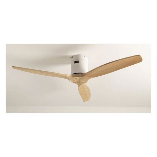 Ventilateur de Plafond Silencieux Angistri Blanc 132cm Motor DC Sans lumière Télécommande Bois clair Oui