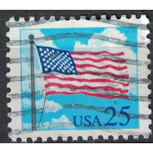 Etats Unis 1988 Oblitéré Used Flag And Clouds Drapeau Et Nuages Su